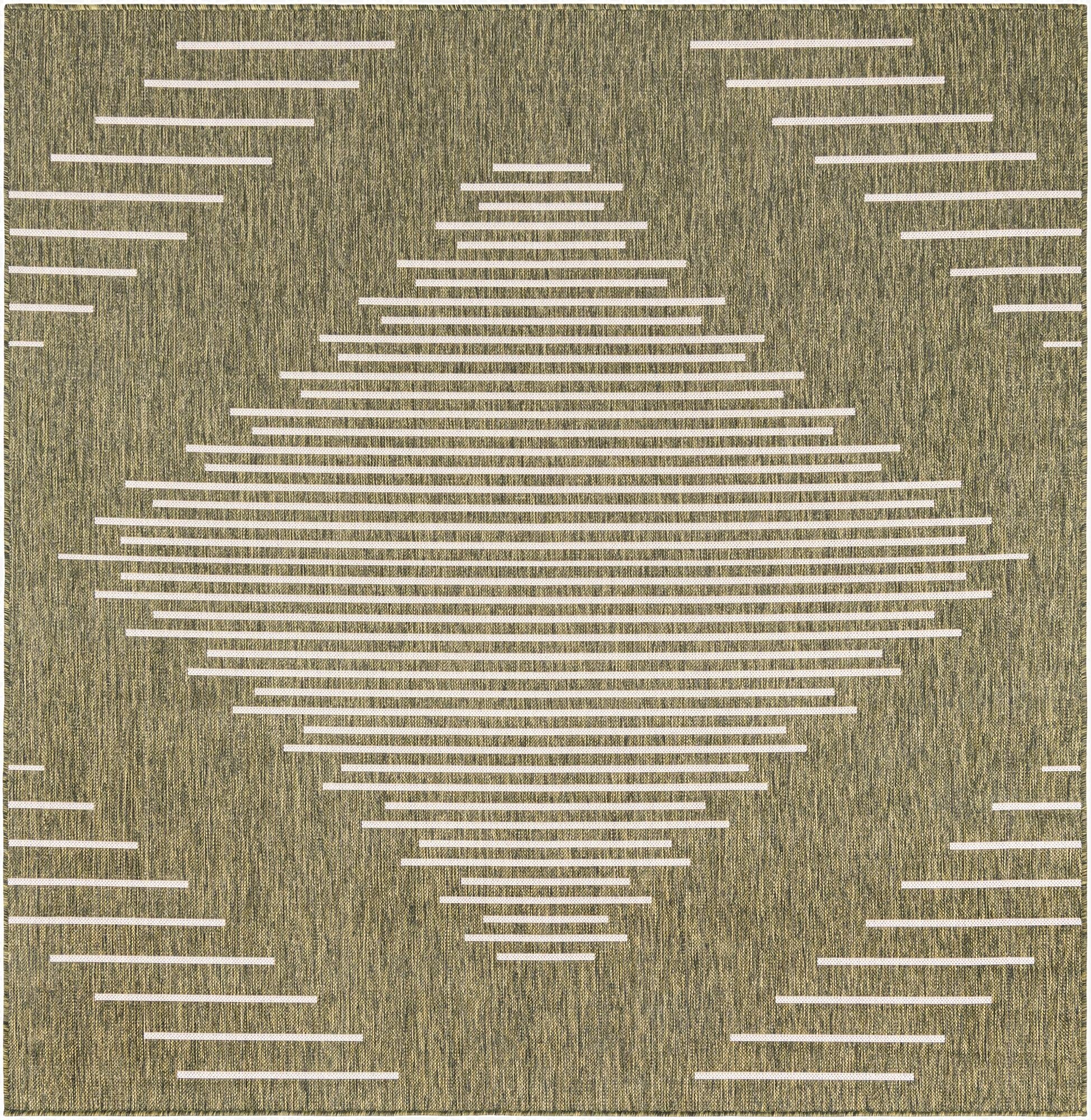  7' x 7'  Washable Modern Indoor / Outdoor Square Rug