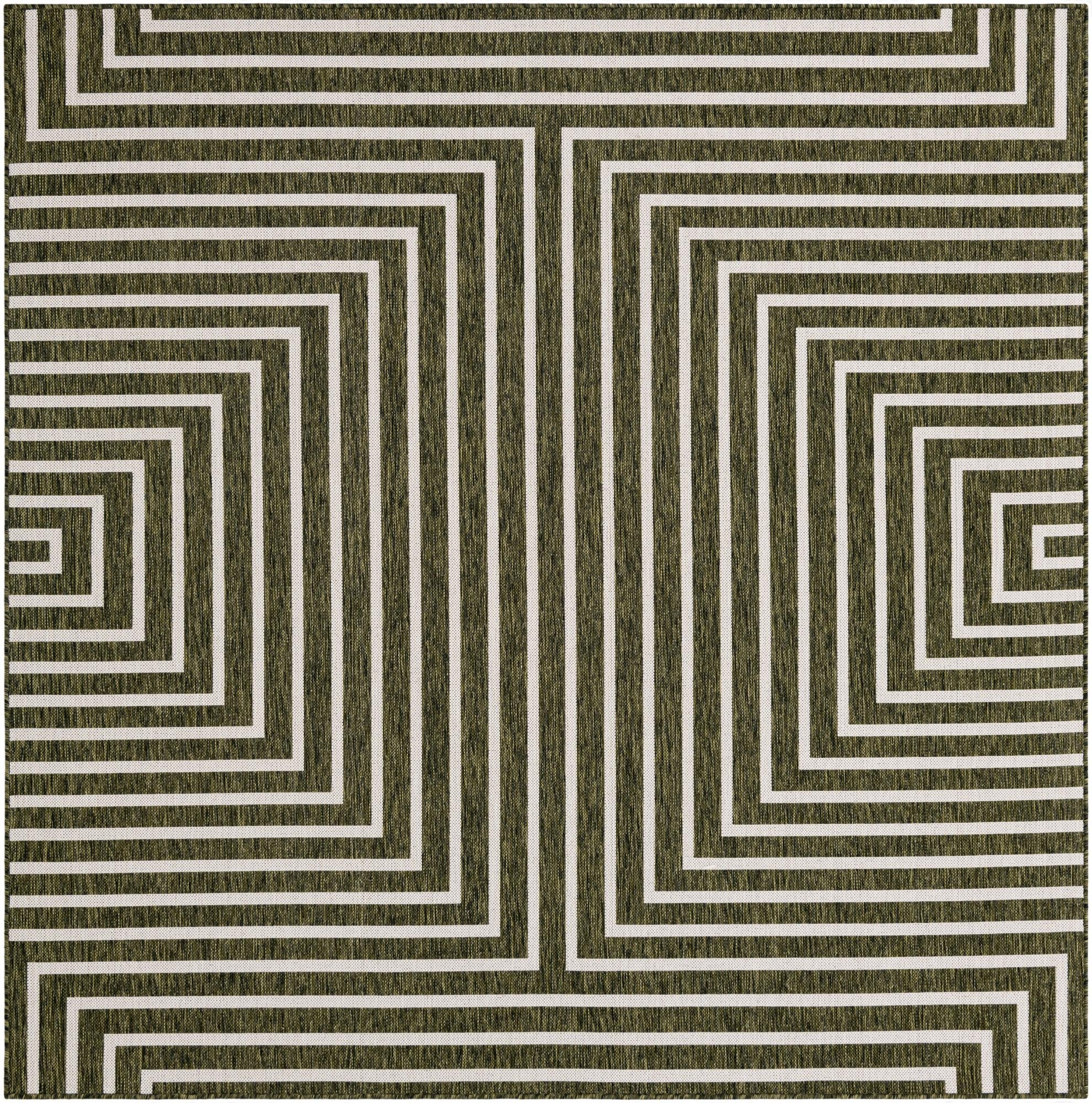  7' 10 x 7' 10  Washable Modern Indoor / Outdoor Square Rug