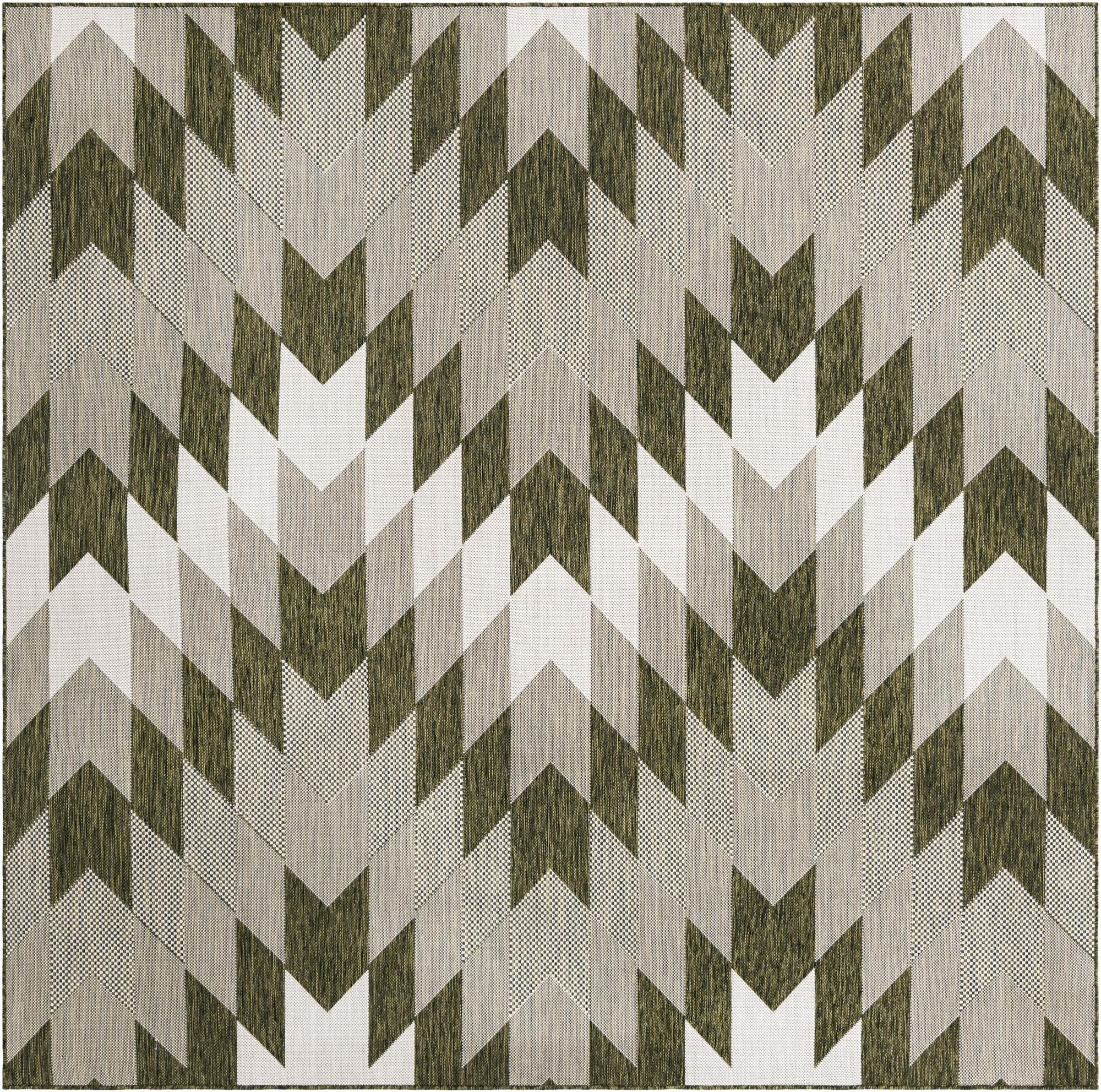  7' 10 x 7' 10  Washable Modern Indoor / Outdoor Square Rug