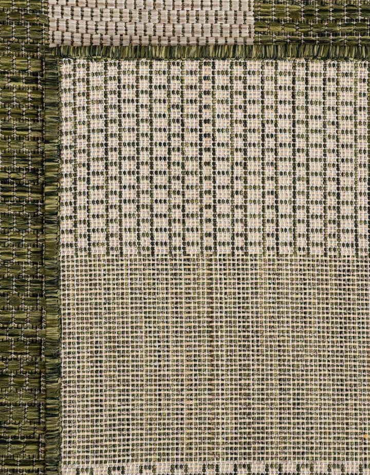 Green 12' x 12' Washable Ribbon Indoor / Outdoor Square Rug | Rugs.com
