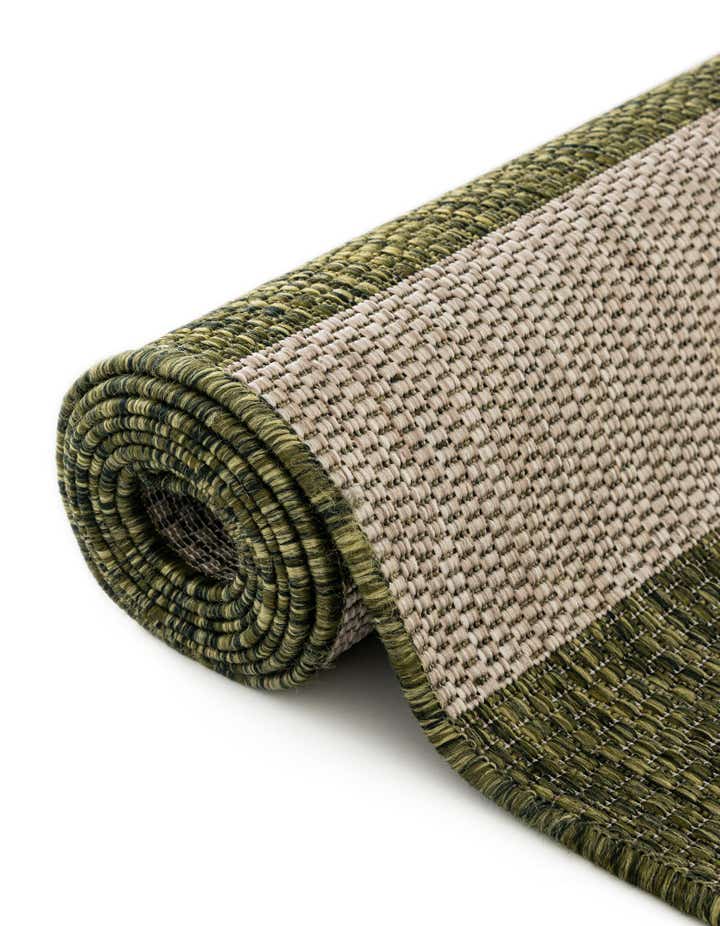 Green 12' x 12' Washable Ribbon Indoor / Outdoor Square Rug | Rugs.com