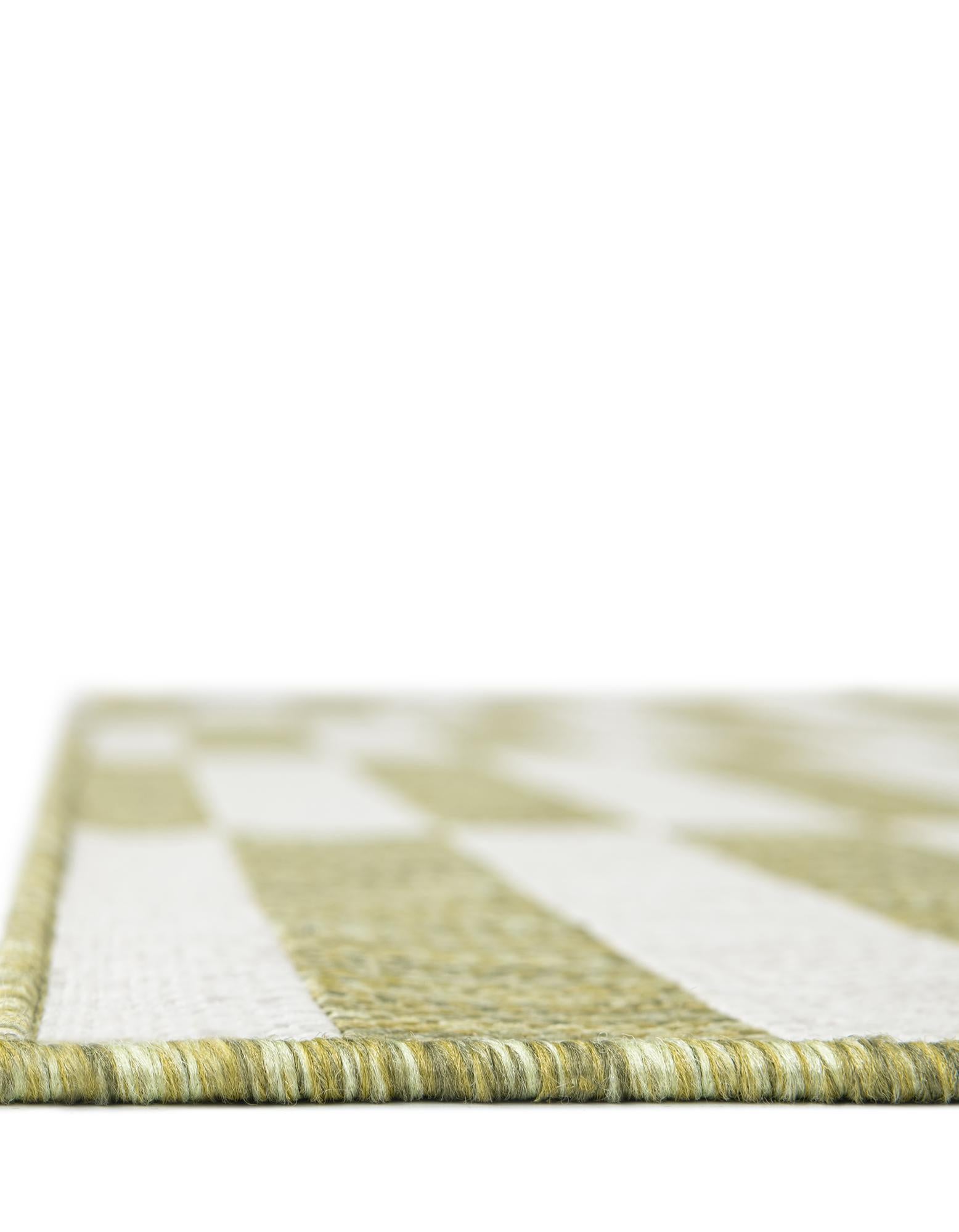 Green 6' x 6' Ribbon Indoor / Outdoor Square Rug | Rugs.com