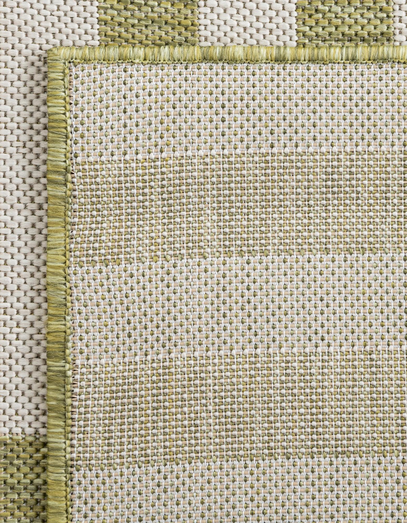 Green 6' x 6' Ribbon Indoor / Outdoor Square Rug | Rugs.com