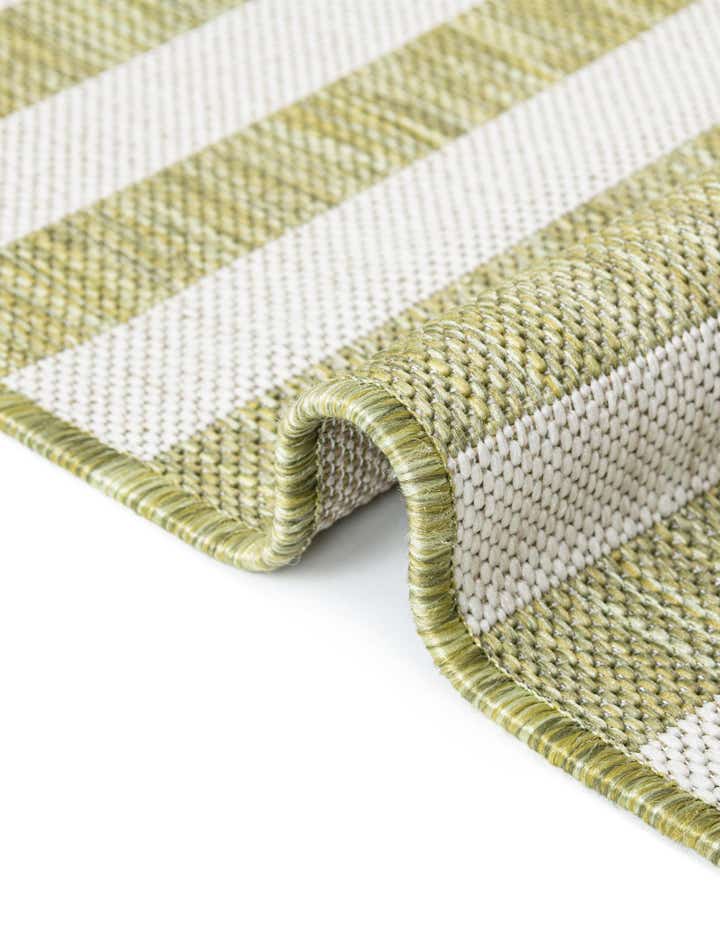 Green 6' x 6' Ribbon Indoor / Outdoor Square Rug | Rugs.com