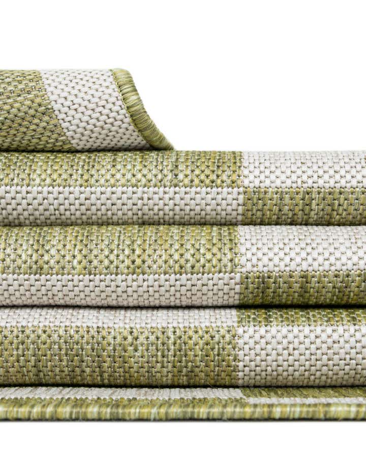 Green 6' x 6' Ribbon Indoor / Outdoor Square Rug | Rugs.com