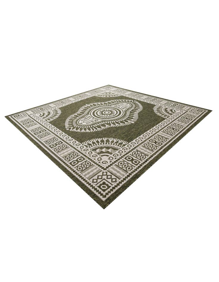 Detail image of  10' x 10'  Washable Traditional Indoor / Outdoor Square Rug