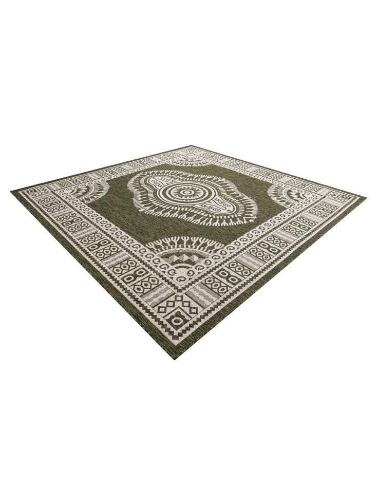 Detail image of  10' x 10'  Washable Traditional Indoor / Outdoor Square Rug