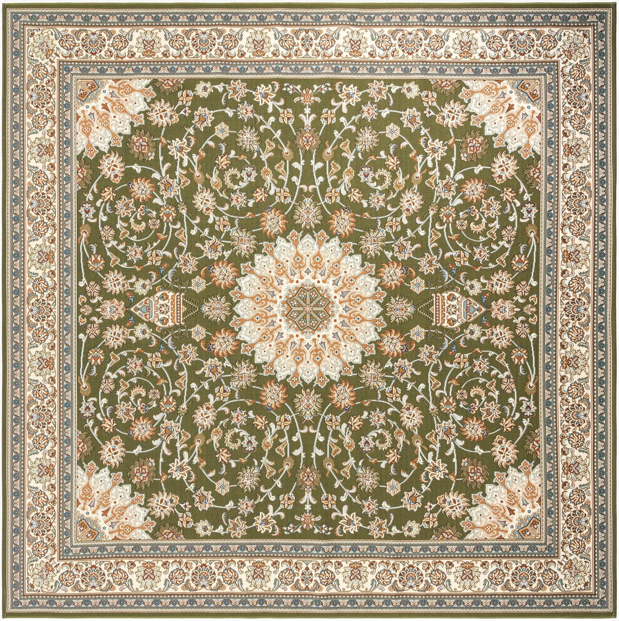  10' x 10'  Washable Traditional Indoor / Outdoor Square Rug