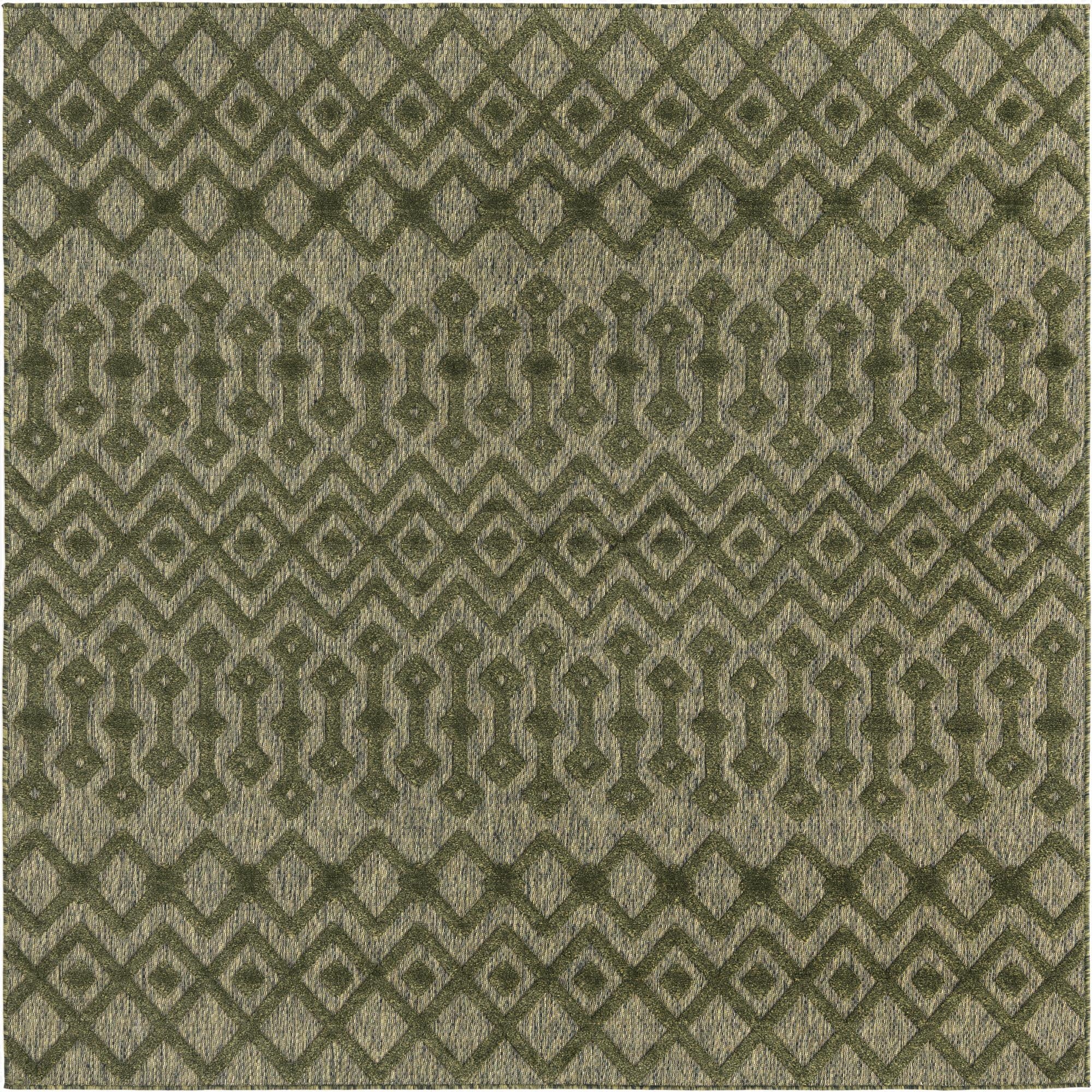  7' 10 x 7' 10  Washable Trellis Textured Indoor / Outdoor Square Rug