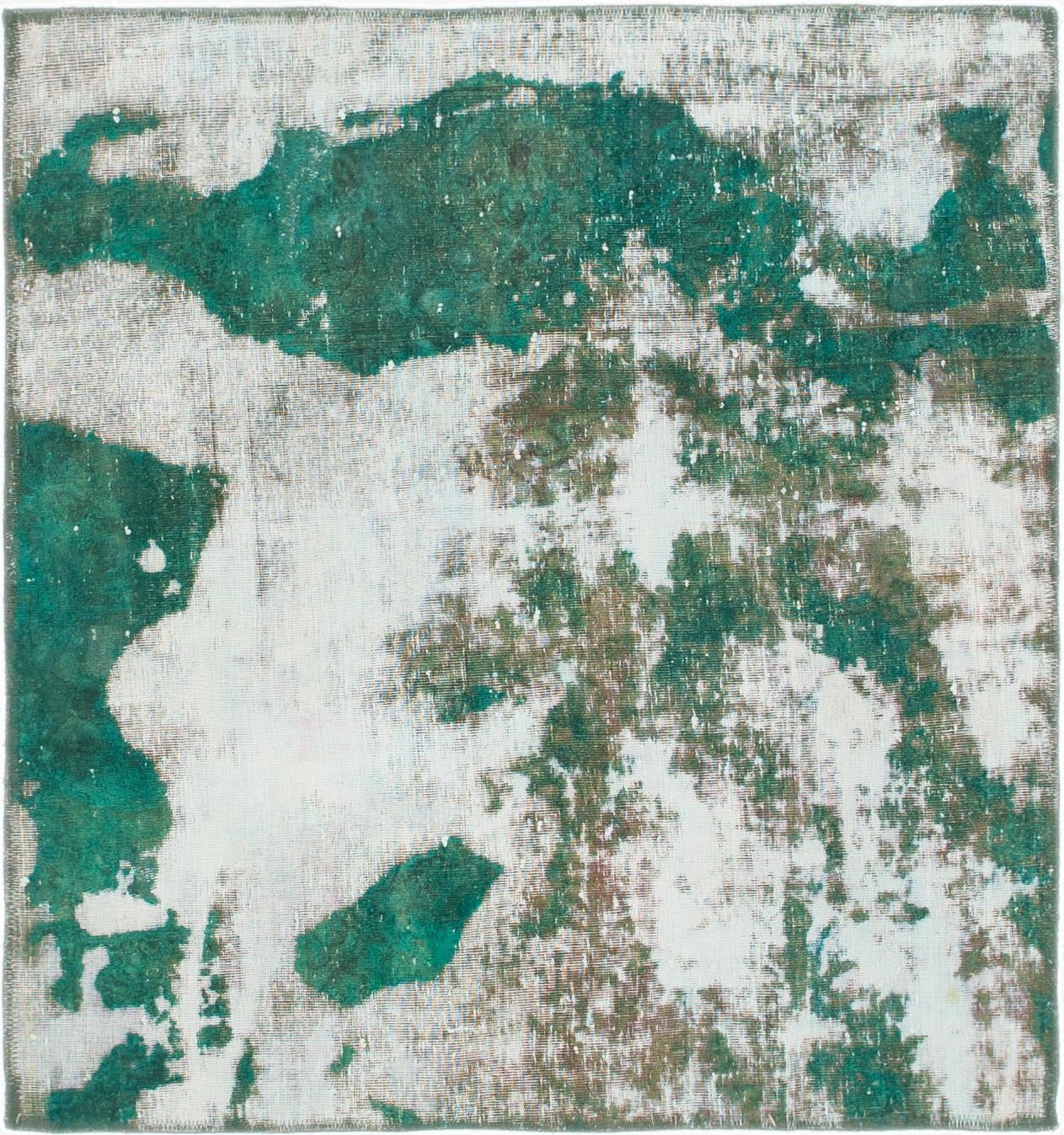  3' 9 x 4'  Hand Knotted Ultra Vintage Persian Wool Square Rug