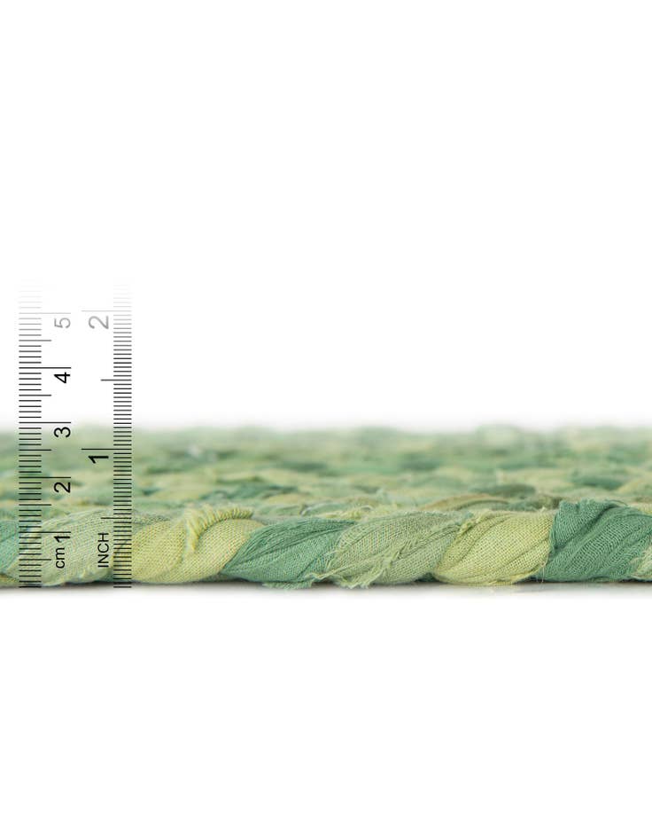 Detail image of  0' 9 x 2' 6  Hand Braided Chindi Stair Rug