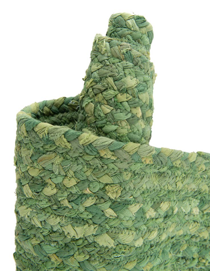 Detail image of  0' 9 x 2' 6  Hand Braided Chindi Stair Rug