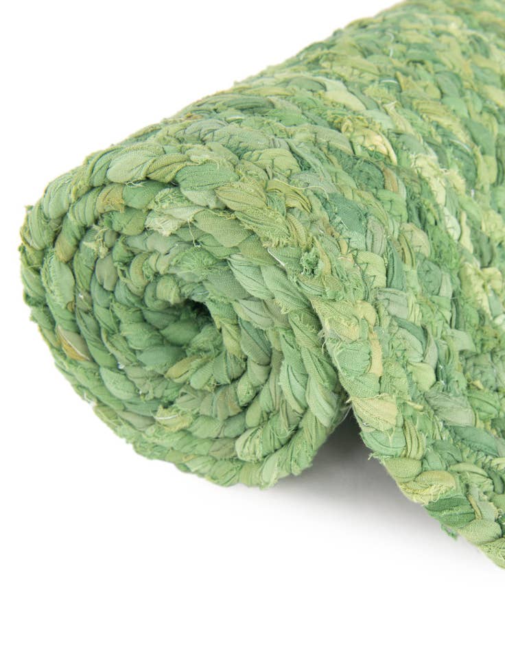 Detail image of  0' 9 x 2' 6  Hand Braided Chindi Stair Rug