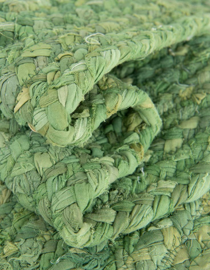 Detail image of  0' 9 x 2' 6  Hand Braided Chindi Stair Rug