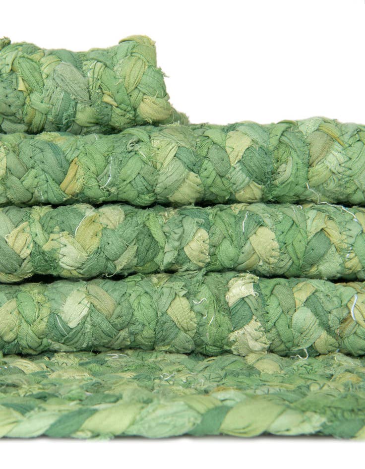 Detail image of  0' 9 x 2' 6  Hand Braided Chindi Stair Rug