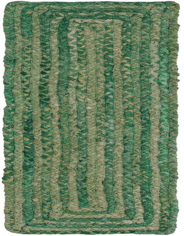 Detail image of  1' 2 x 4' 1  Hand Braided Chindi Table Runner Rug