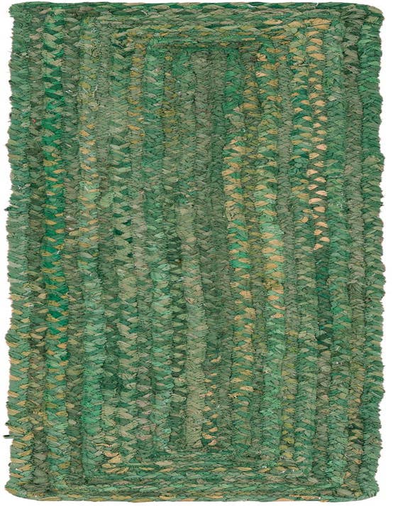 Detail image of  1' 2 x 5' 1 Braided Chindi Table Runner Rug