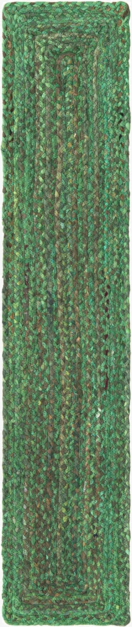  1' 2 x 6' 1  Hand Braided Chindi Table Runner Rug
