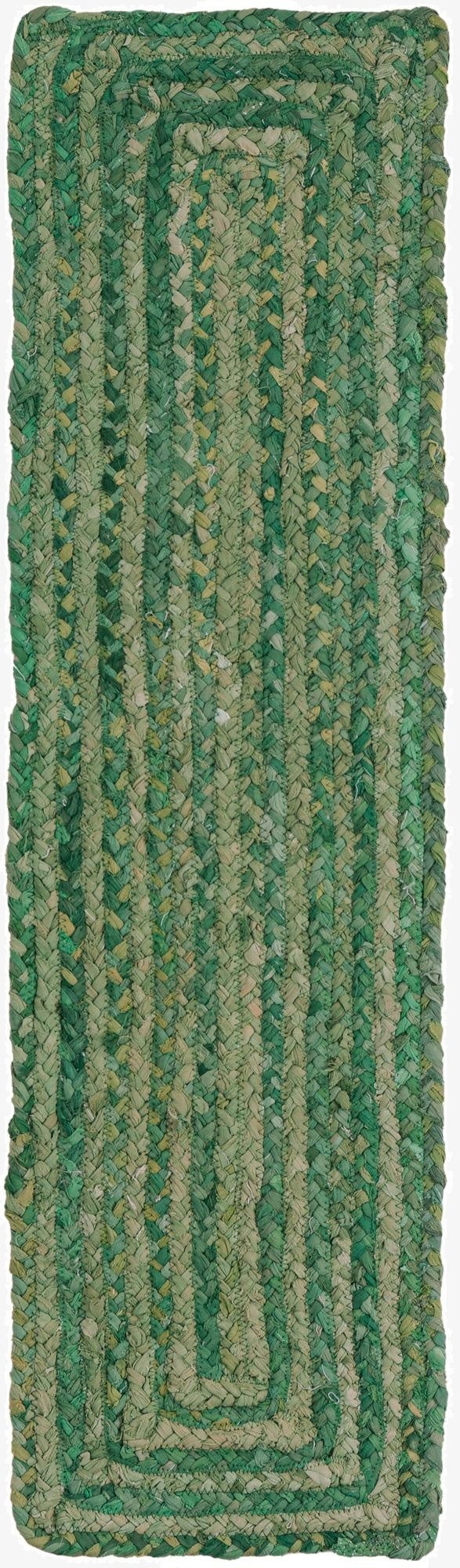  1' 2 x 4' 1  Hand Braided Chindi Table Runner Rug
