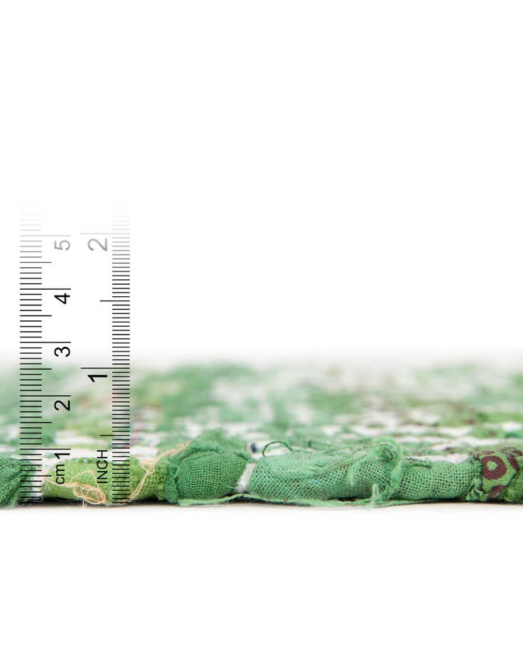 Detail image of  1' 2 x 8'  Hand Woven Chindi Chevron Table Runner Rug