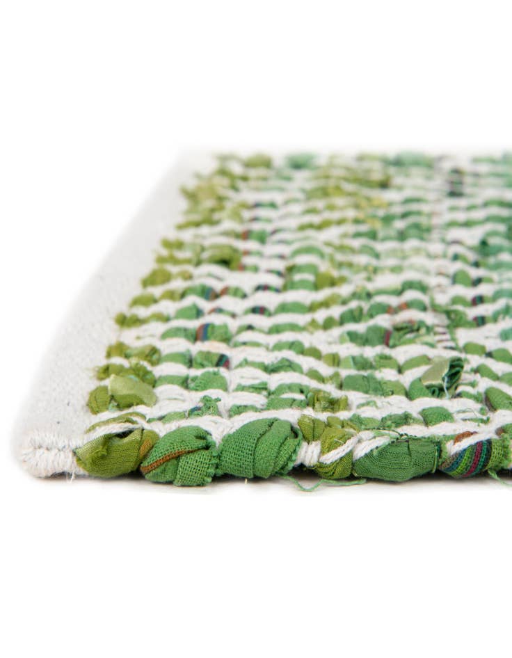 Detail image of  1' 2 x 8'  Hand Woven Chindi Chevron Table Runner Rug