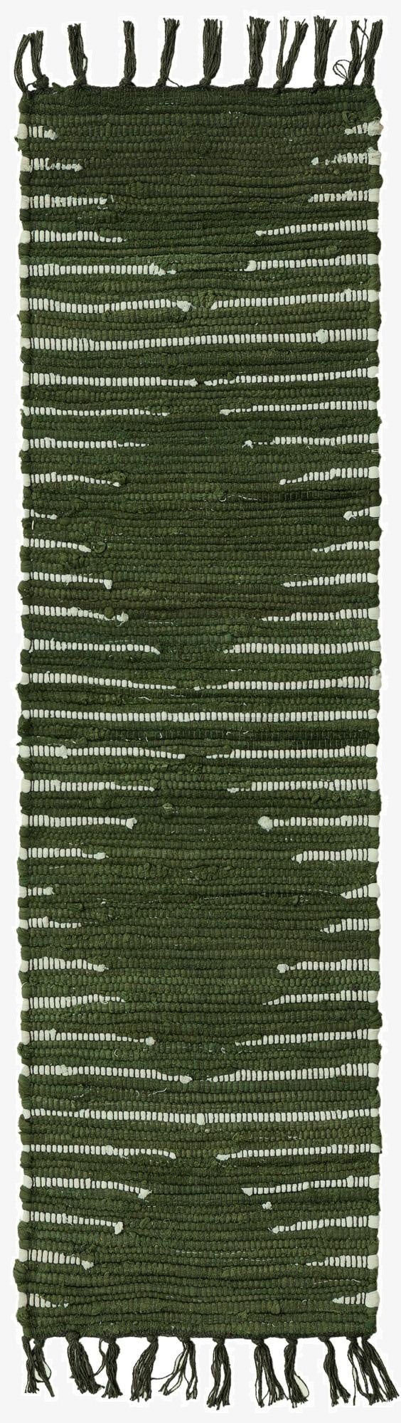  1' 2 x 4' 1  Hand Woven Chindi Cotton Table Runner Rug