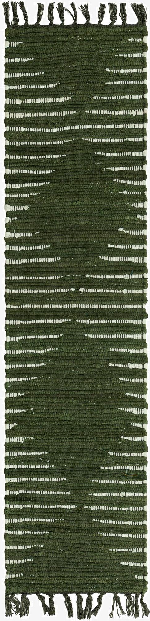  1' 2 x 5' 1  Hand Woven Chindi Cotton Table Runner Rug