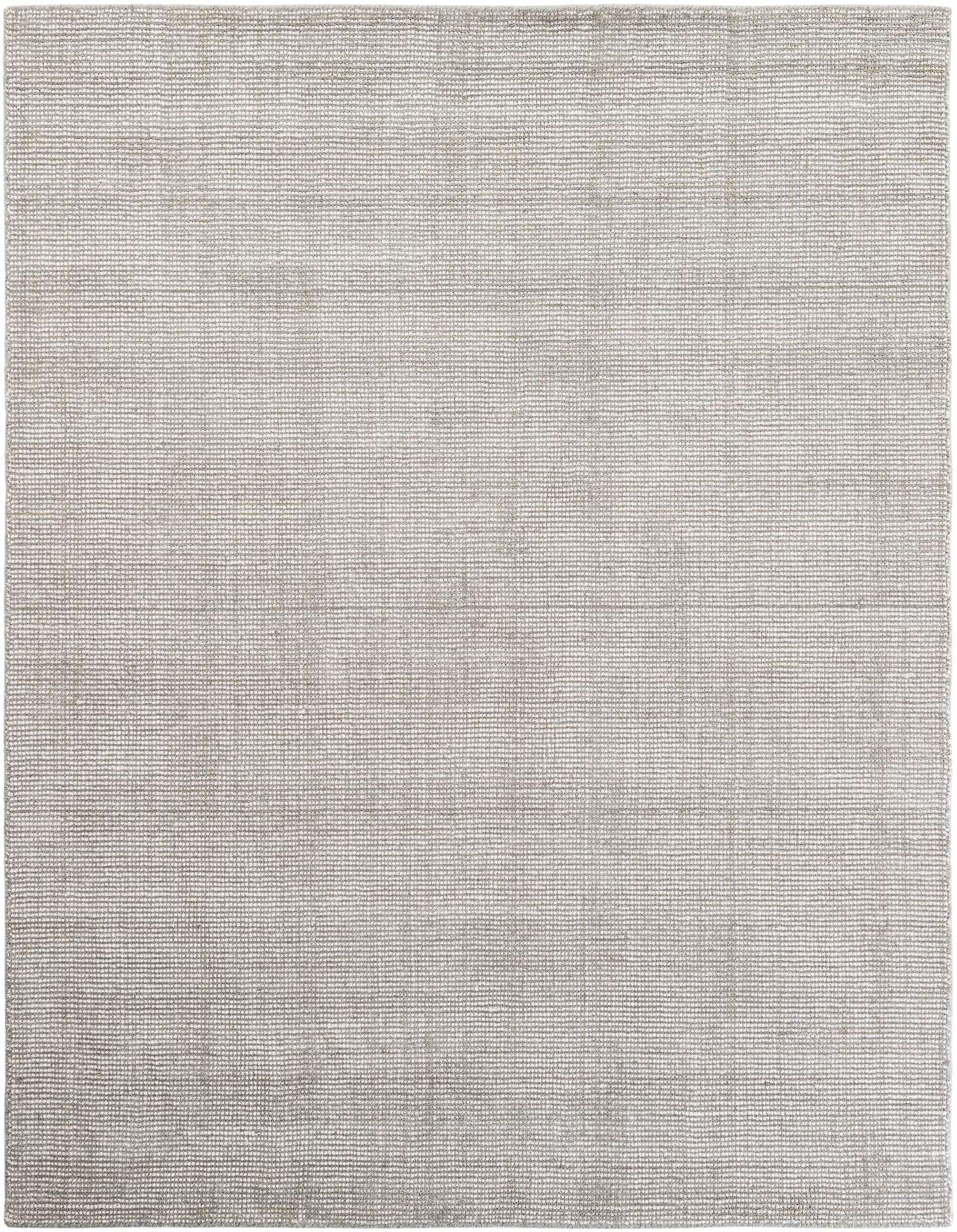 A 5x7 rectangular Jill Zarin English Manor rug in a modern abstract gray and silver textured wool.