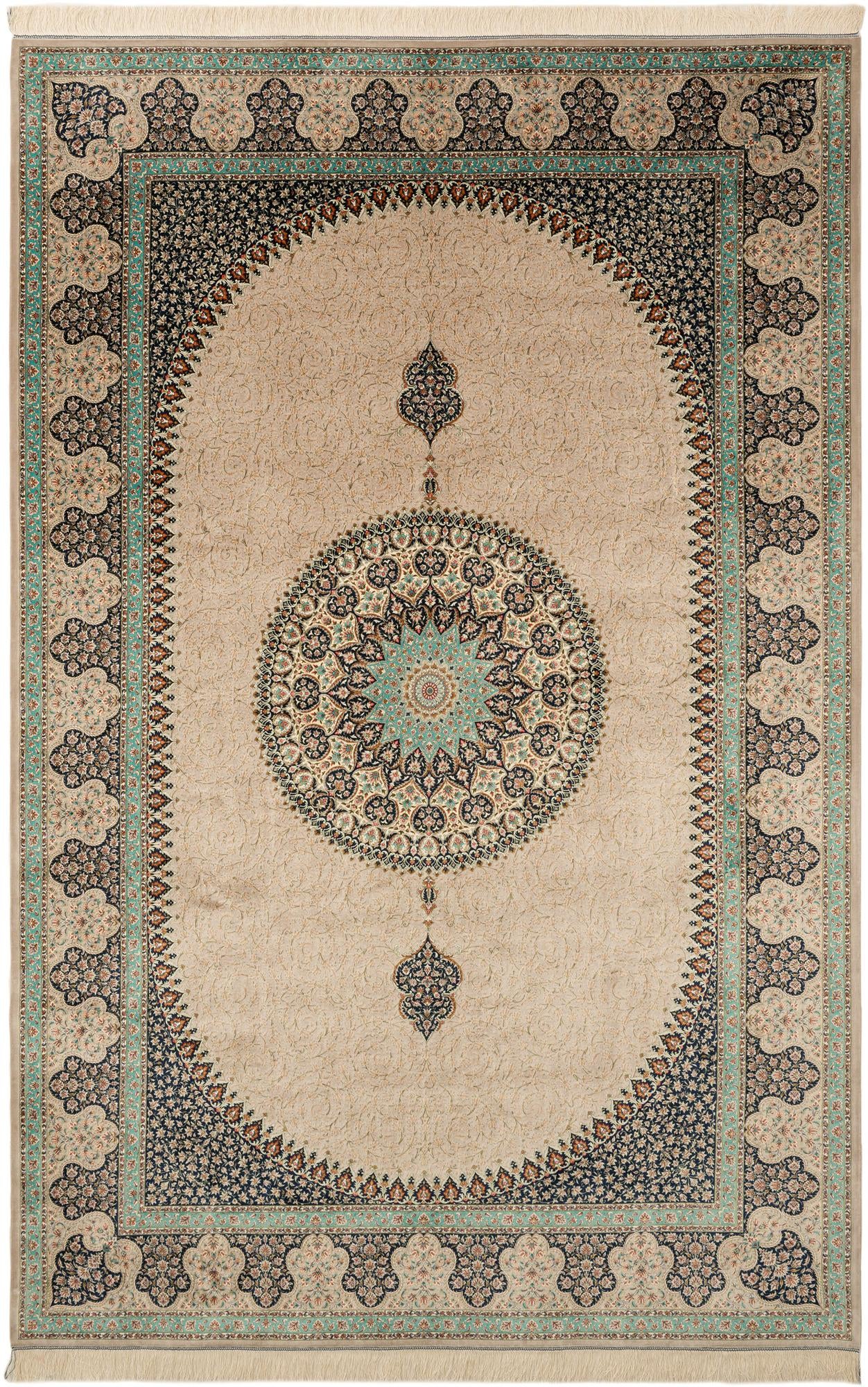  6' 6 x 9' 9 Ghom Design Rug