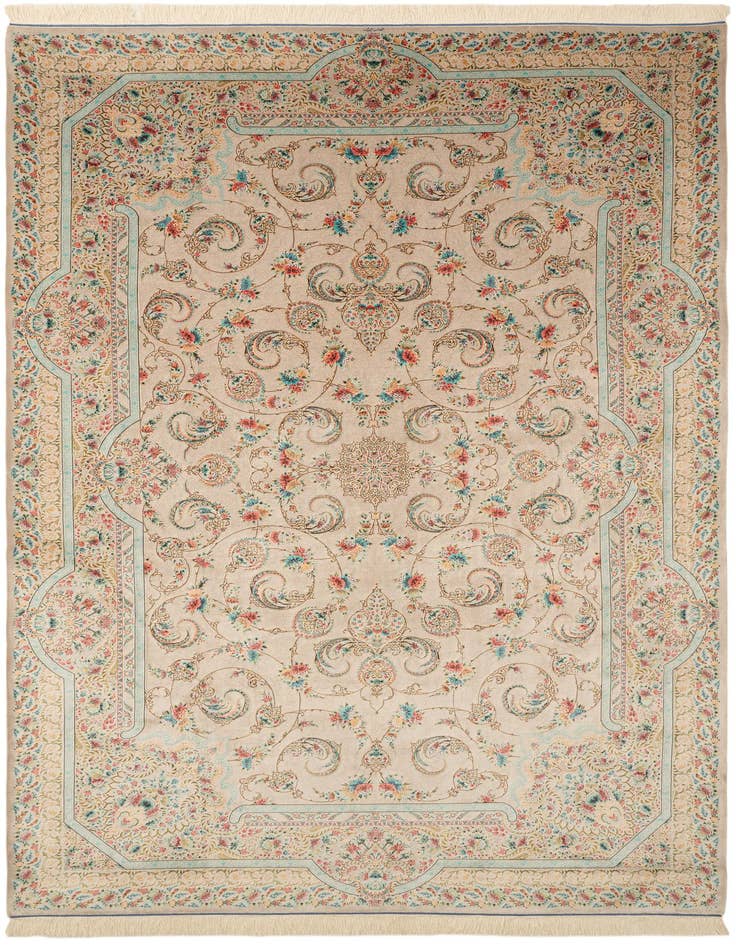 Detail image of  6' 6 x 9' 9 Ghom Design Rug