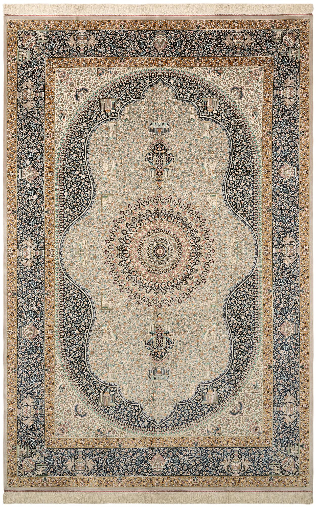  6' 6 x 9' 9 Ghom Design Rug