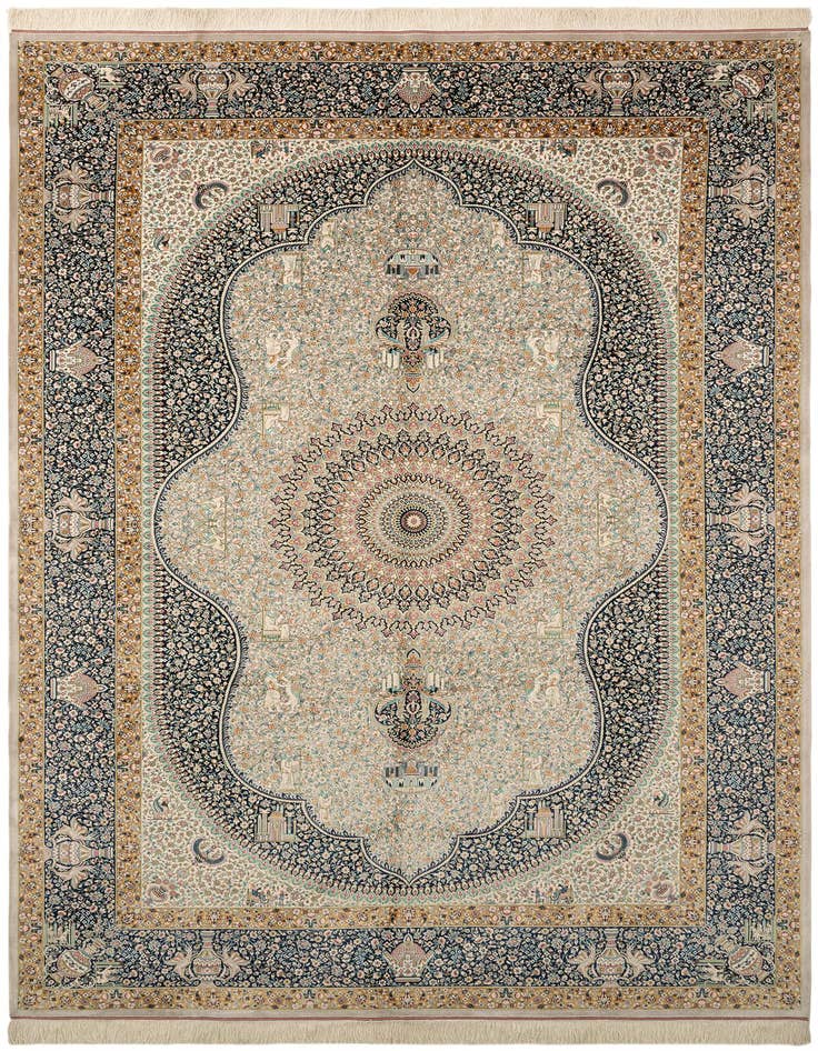 Detail image of  6' 6 x 9' 9 Ghom Design Rug