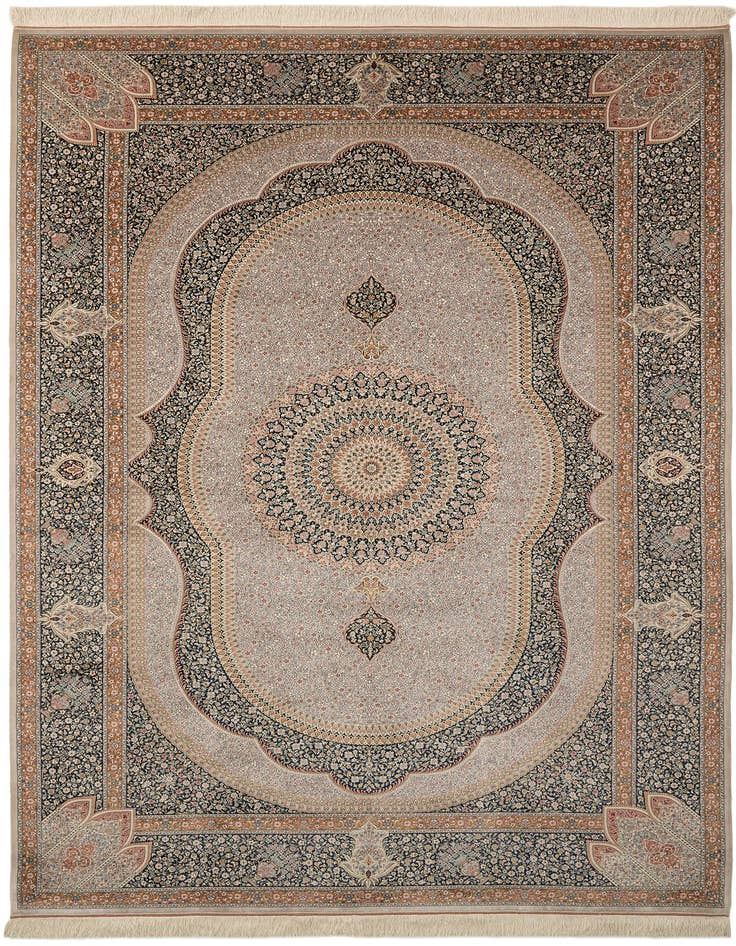 Detail image of  6' 6 x 9' 9 Ghom Design Rug