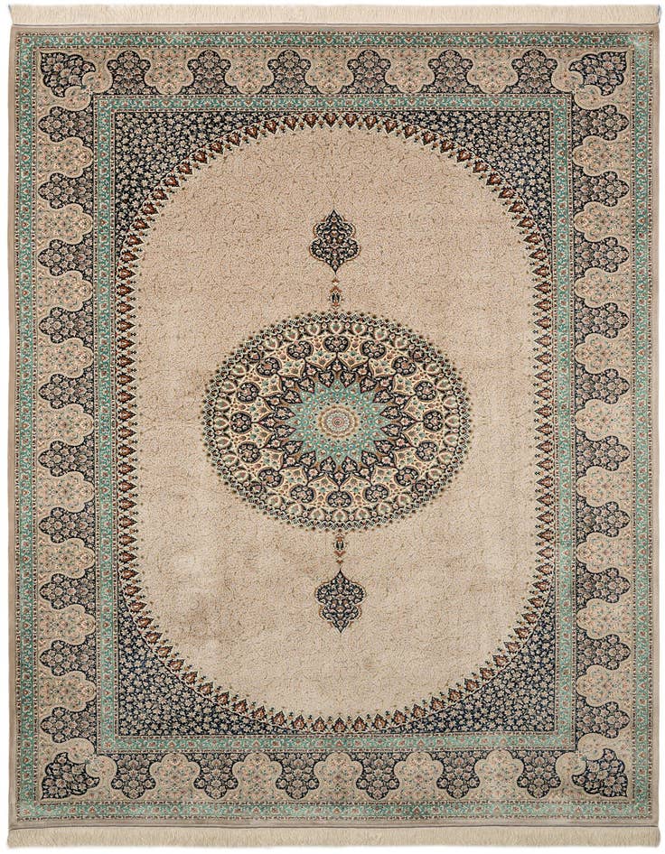 Detail image of  6' 6 x 9' 9 Ghom Design Rug