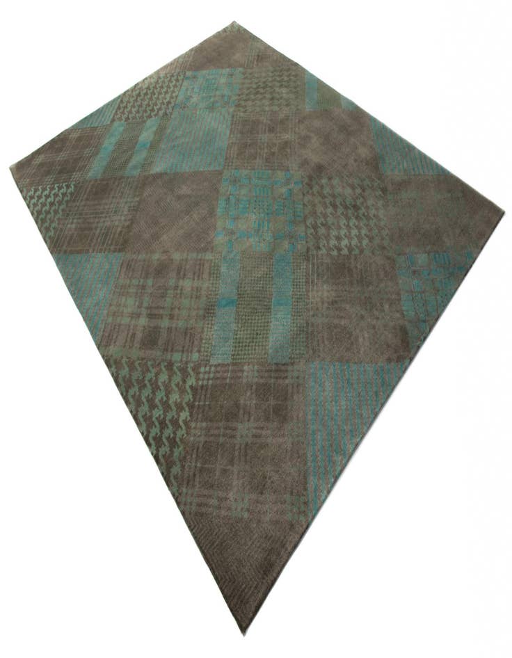 Detail image of  8' x 9' 10  Hand Knotted Modern Manshu Wool Rug