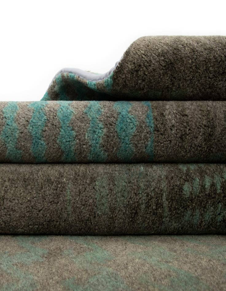 Detail image of  8' x 9' 10  Hand Knotted Modern Manshu Wool Rug