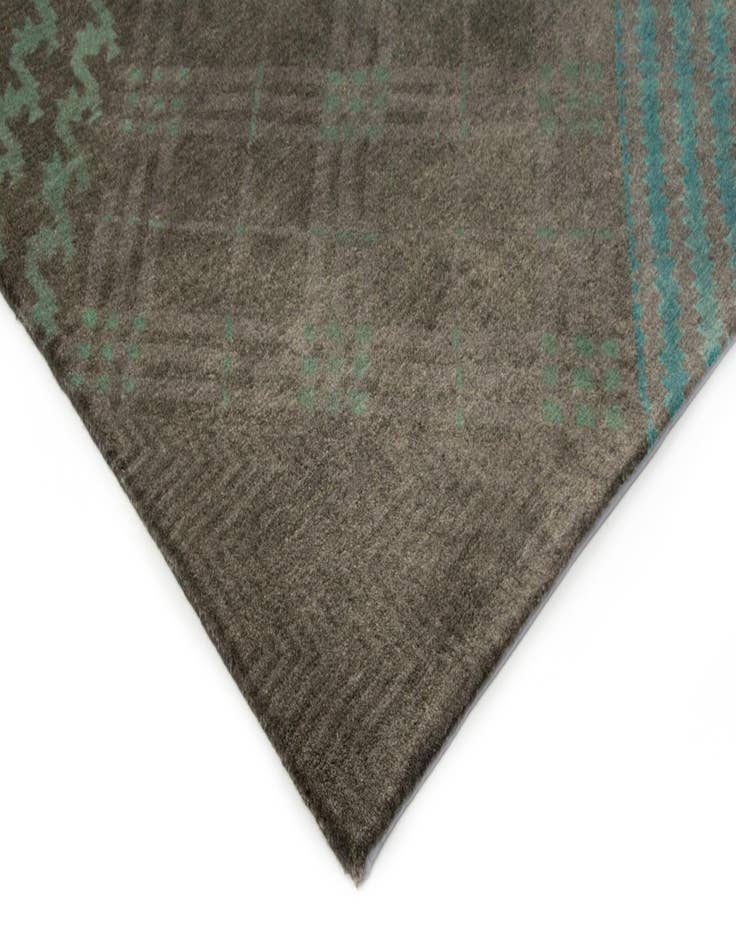 Detail image of  8' x 9' 10  Hand Knotted Modern Manshu Wool Rug