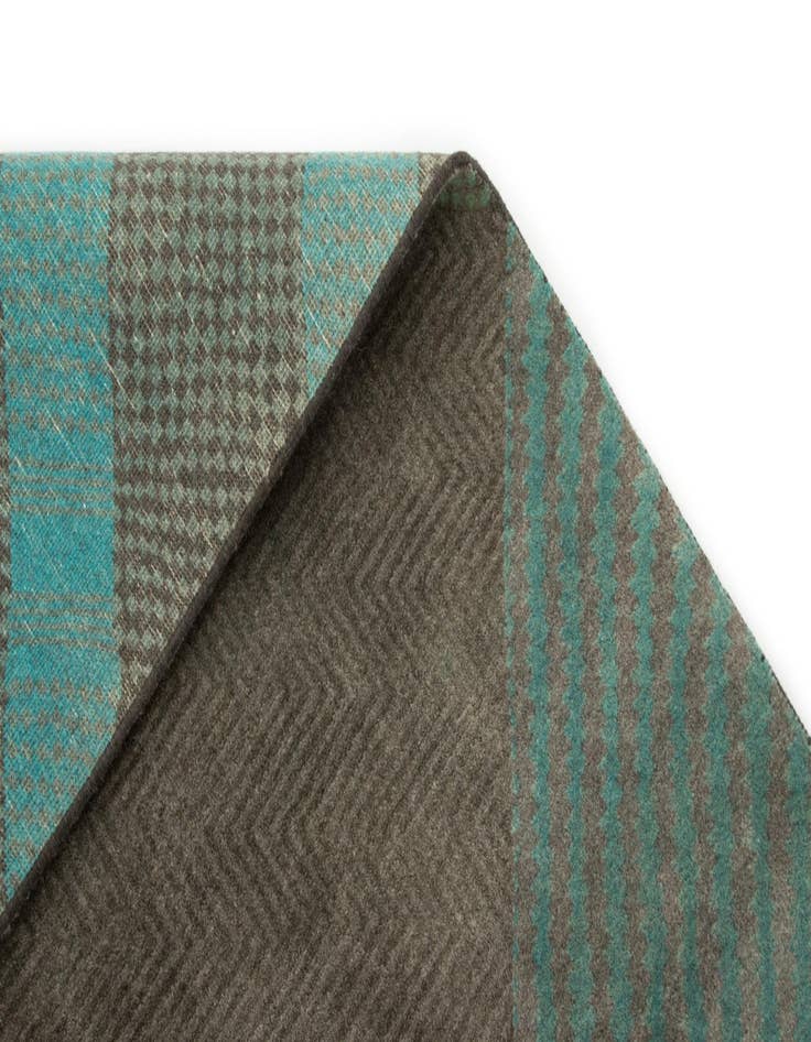 Detail image of  8' x 9' 10  Hand Knotted Modern Manshu Wool Rug