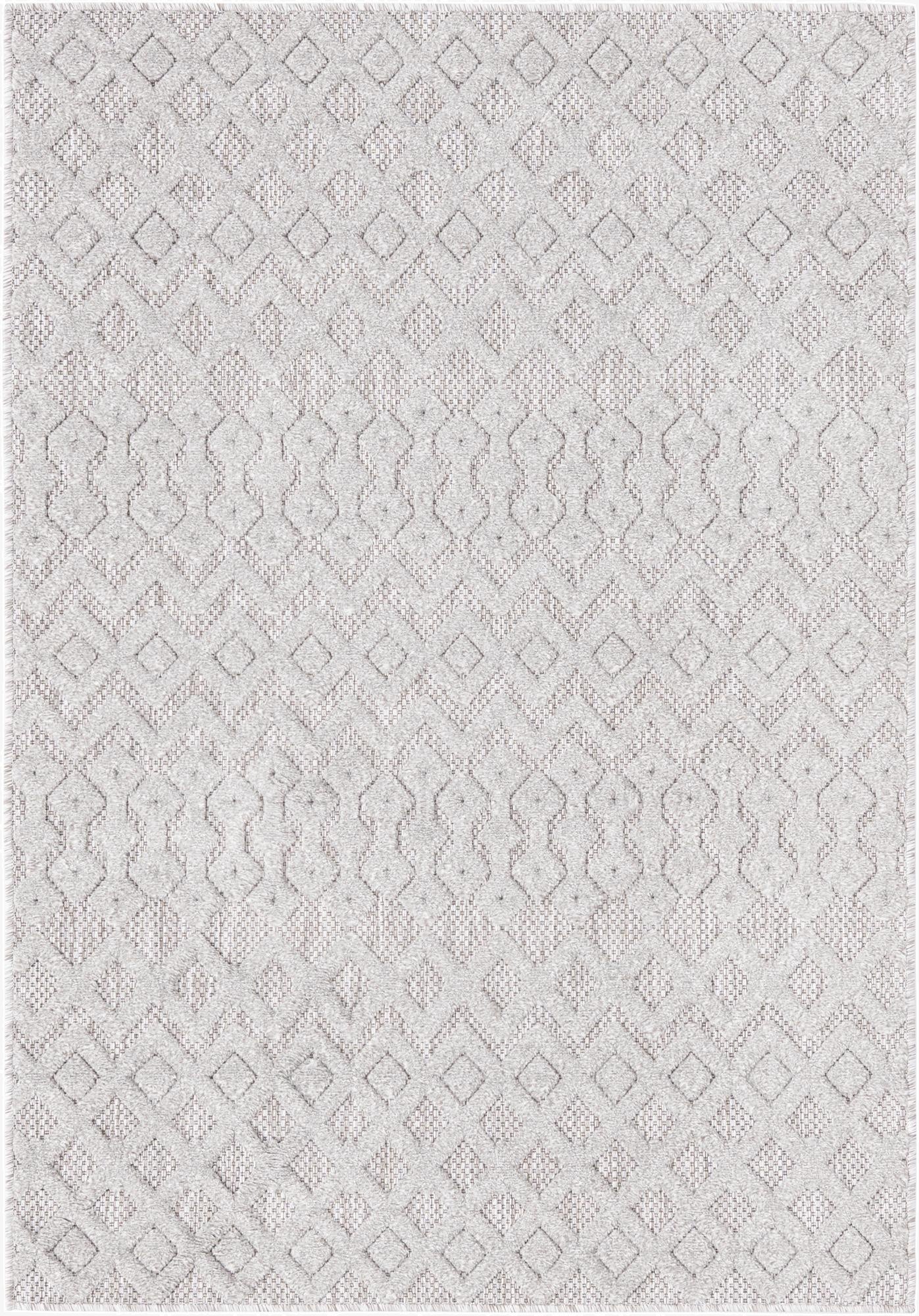  4' x 6'  Washable Trellis Textured Indoor / Outdoor Rug