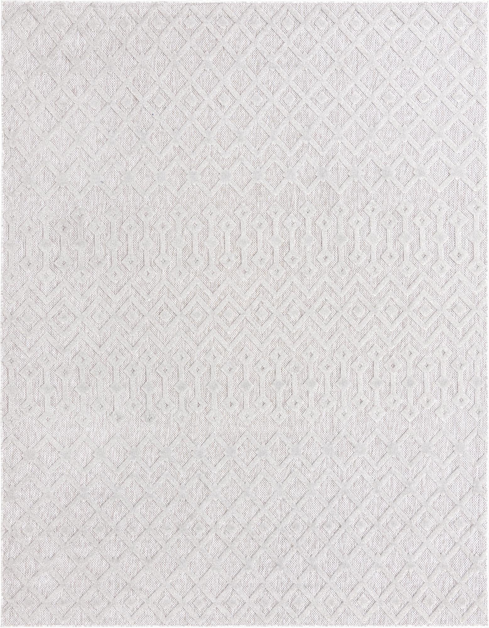  9' x 12'  Washable Trellis Textured Indoor / Outdoor Rug