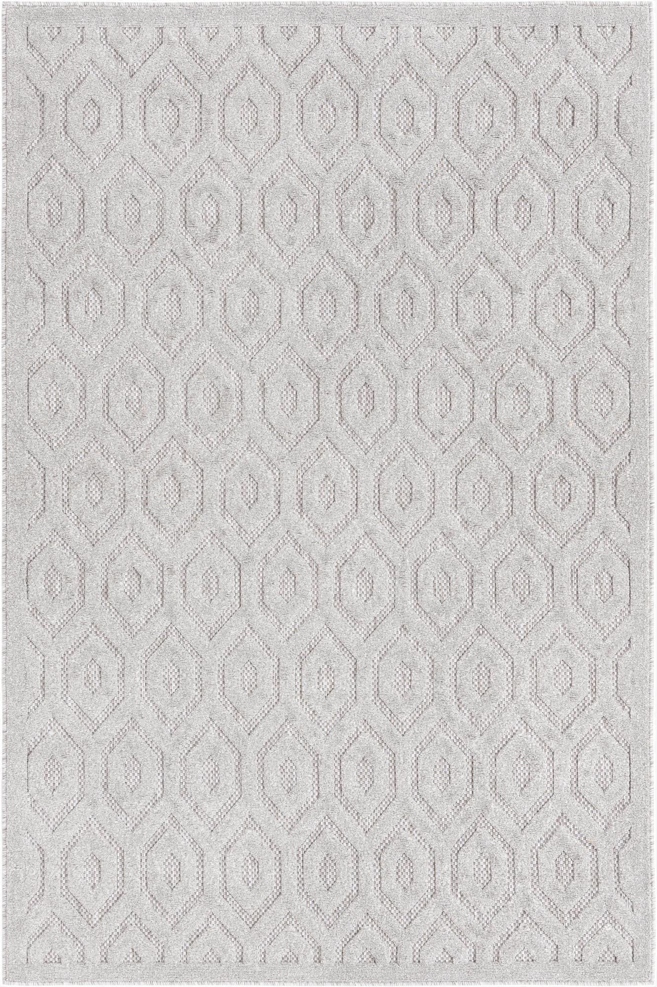  5' 3 x 8'  Washable Trellis Textured Indoor / Outdoor Rug
