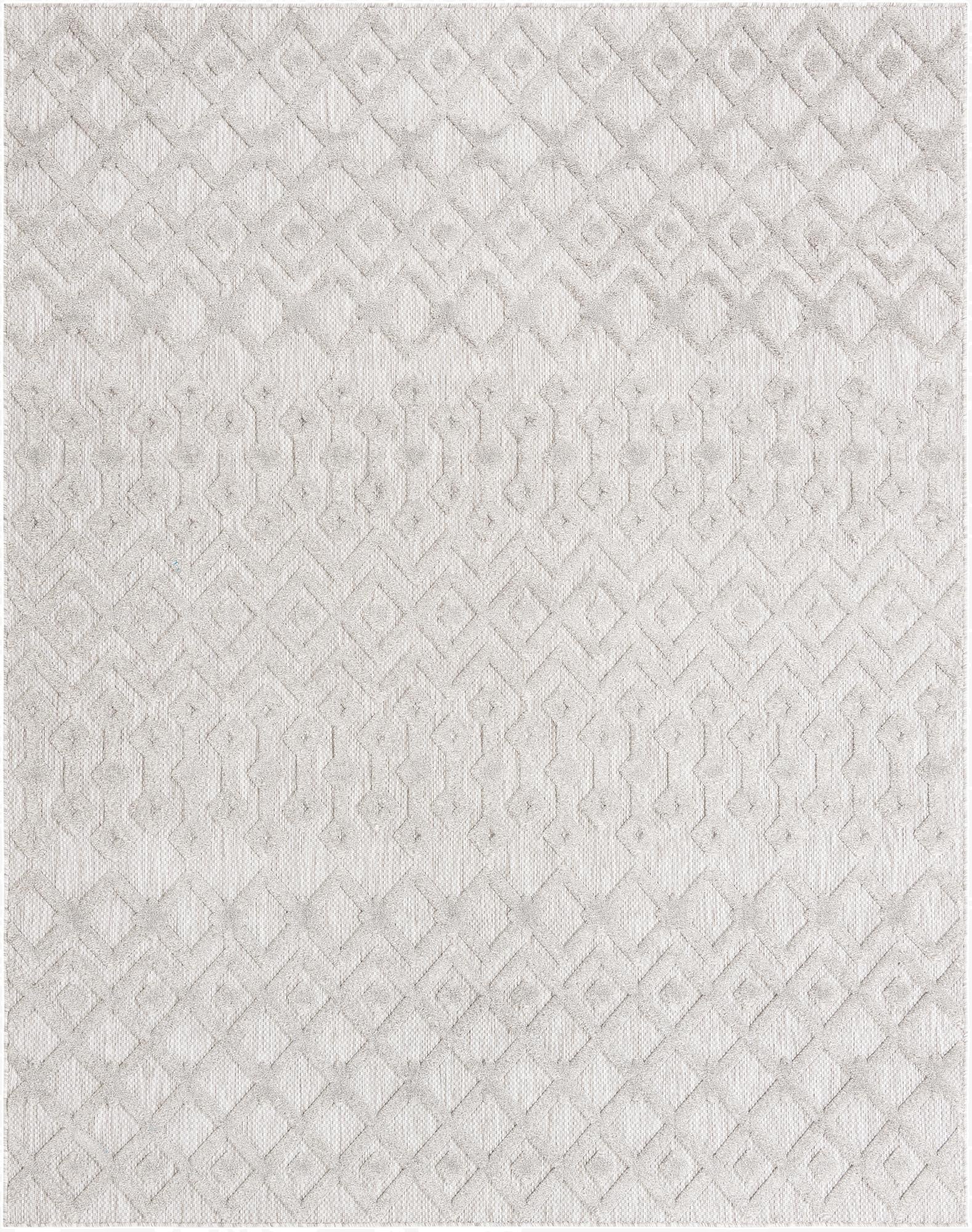  7' 10 x 10'  Washable Trellis Textured Indoor / Outdoor Rug