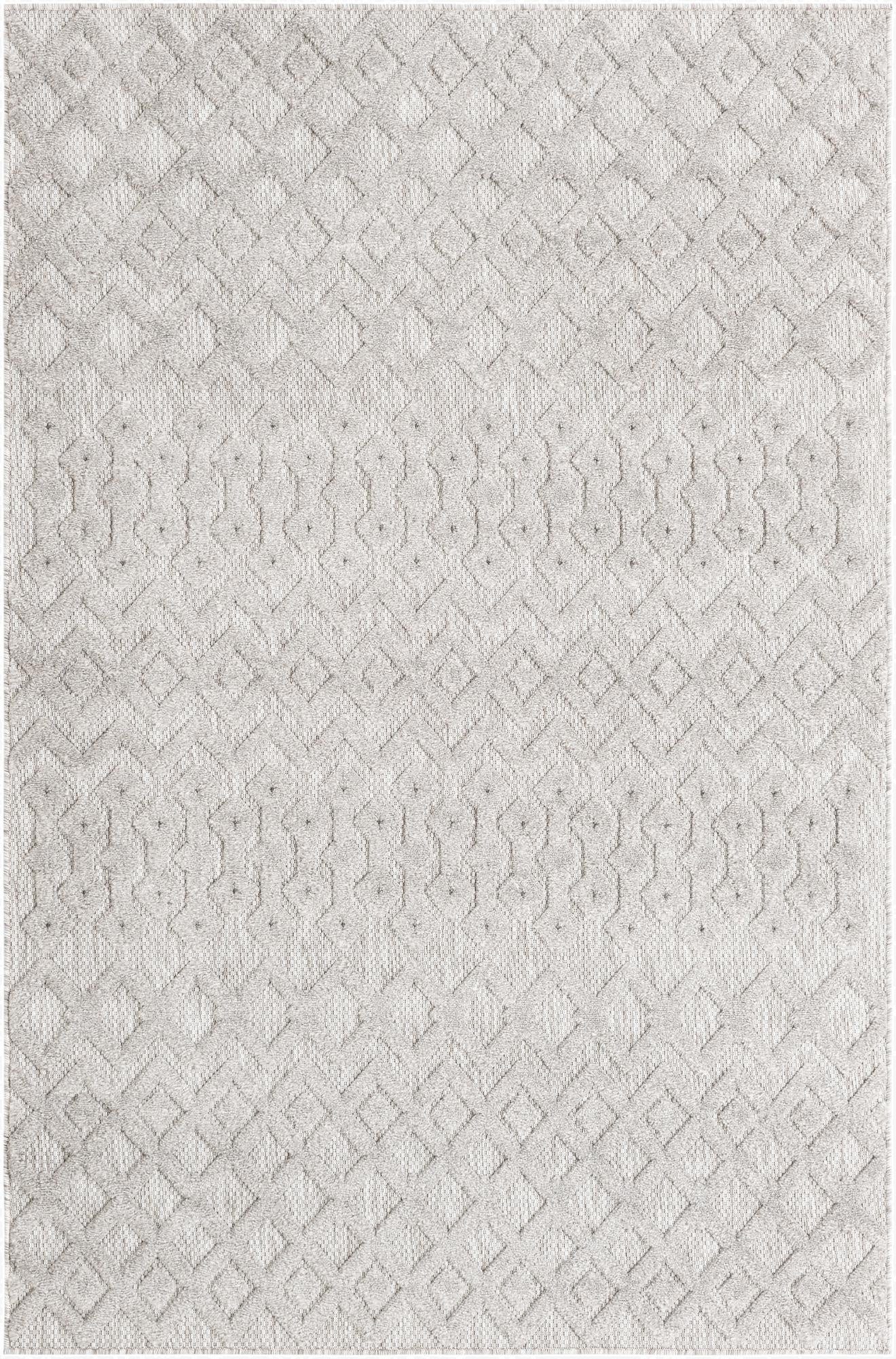  5' 3 x 8'  Washable Trellis Textured Indoor / Outdoor Rug