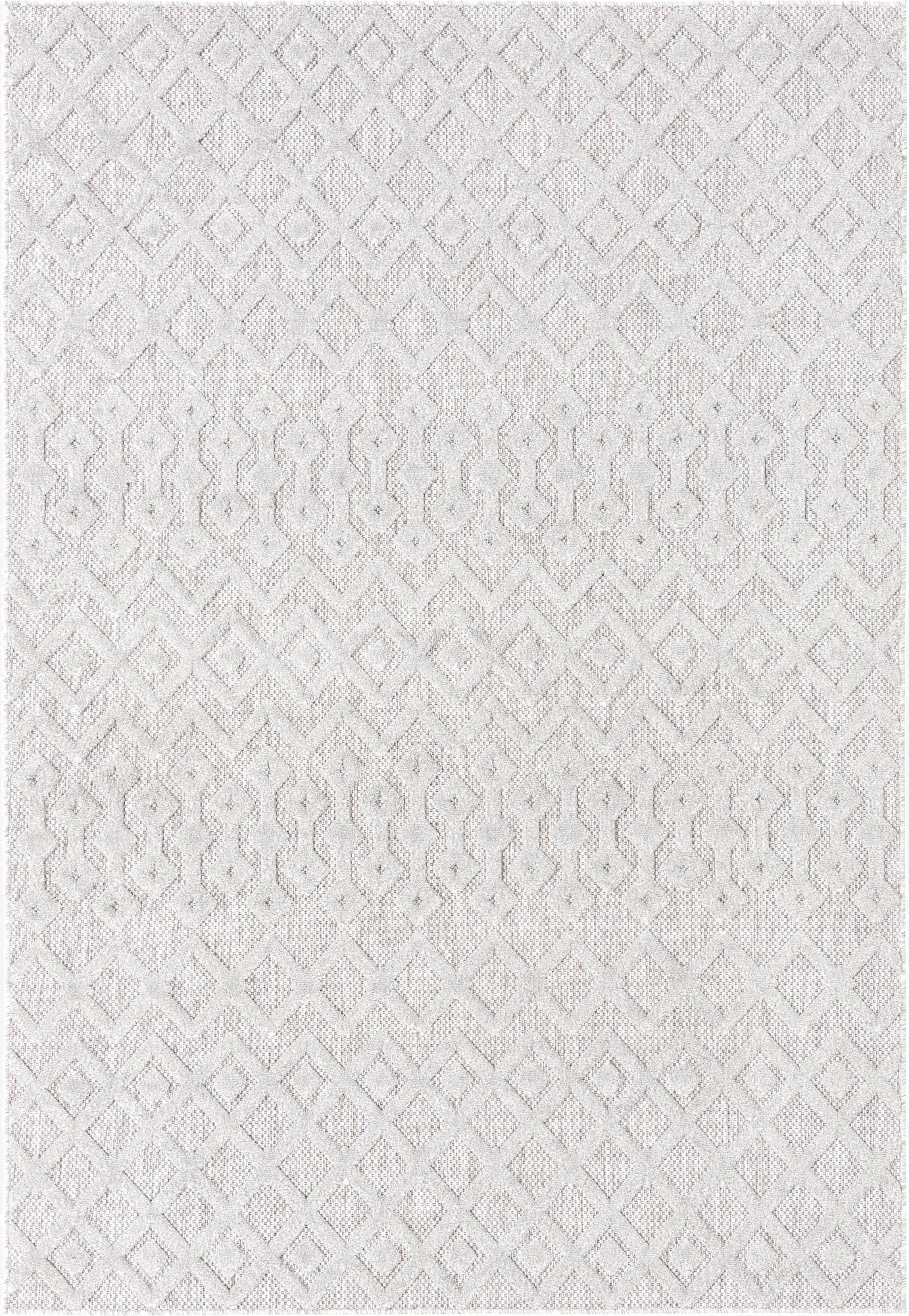  6' x 9'  Washable Trellis Textured Indoor / Outdoor Rug