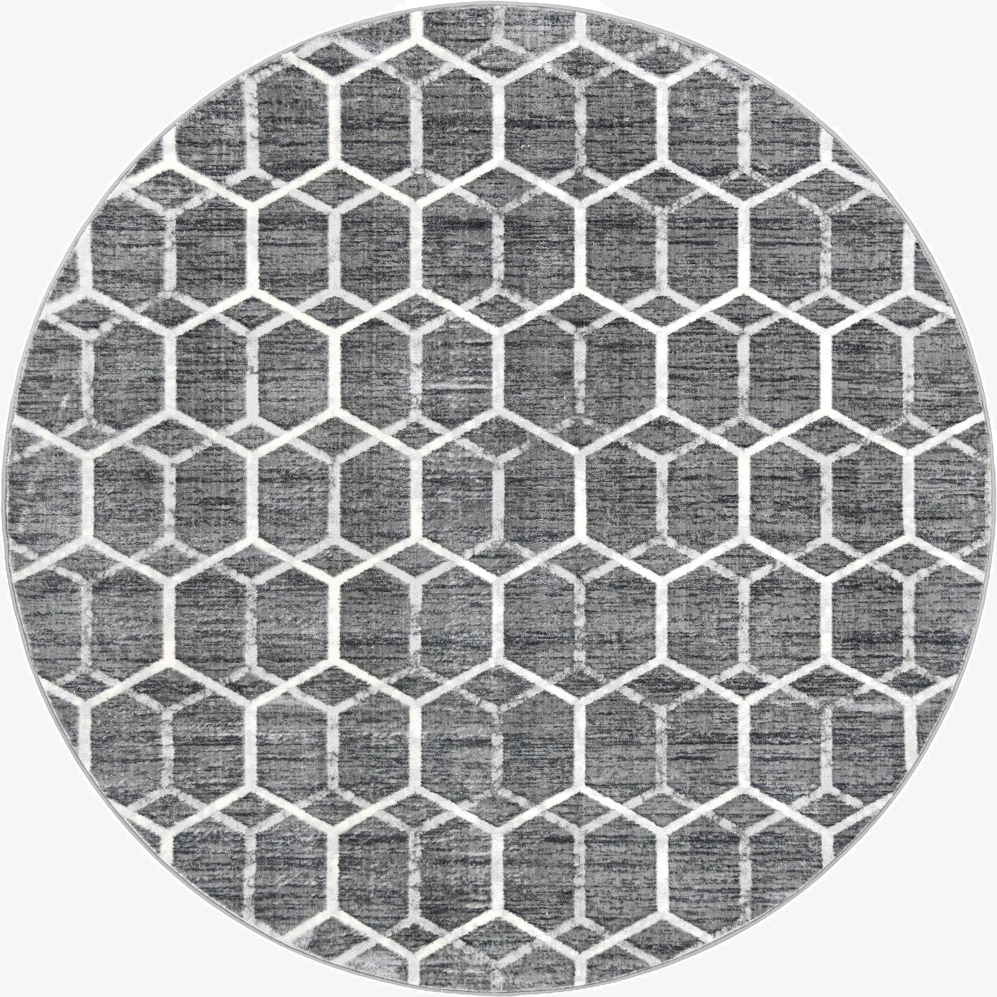 8' x 8' Lattice Trellis Round Rug