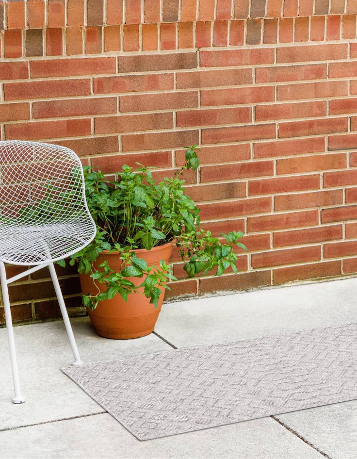 Detail image of  2' x 6'  Washable Trellis Textured Indoor / Outdoor Runner Rug