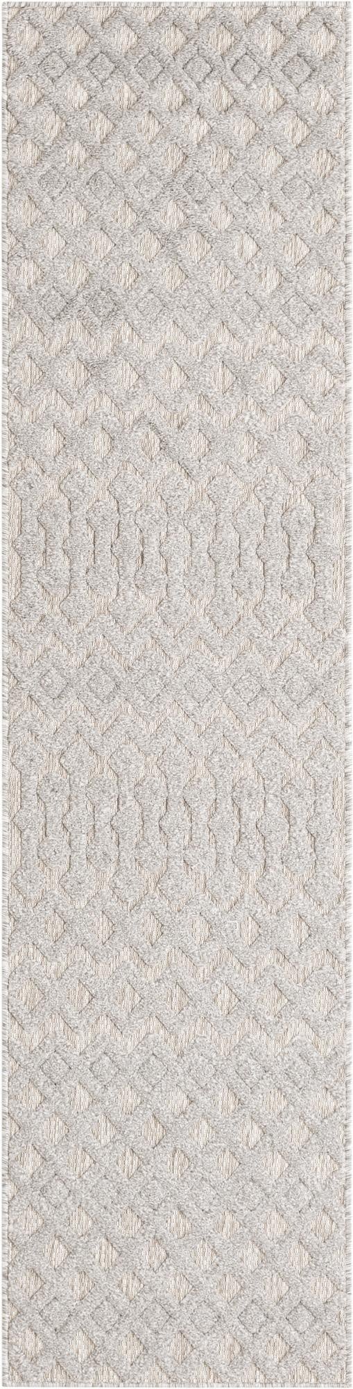  2' x 8'  Washable Trellis Textured Indoor / Outdoor Runner Rug