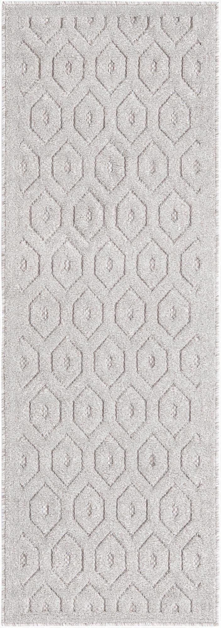  2' x 6'  Washable Trellis Textured Indoor / Outdoor Runner Rug