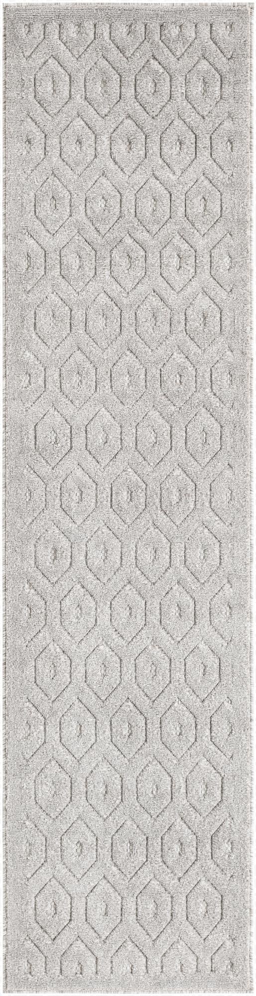  2' x 8'  Washable Trellis Textured Indoor / Outdoor Runner Rug