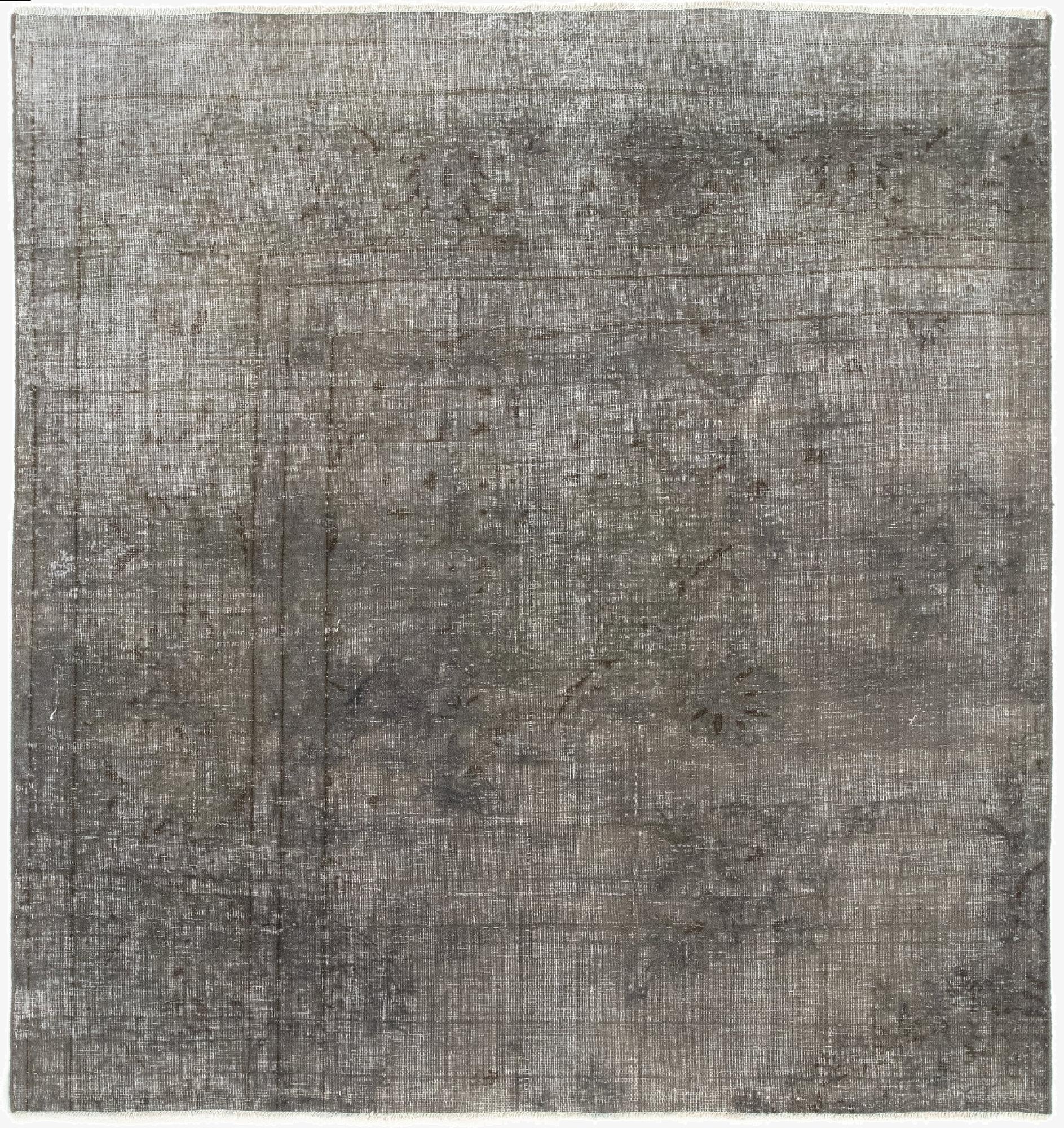  4' 8 x 5' 1  Hand Knotted Vintage Royal Persian Wool Square Rug